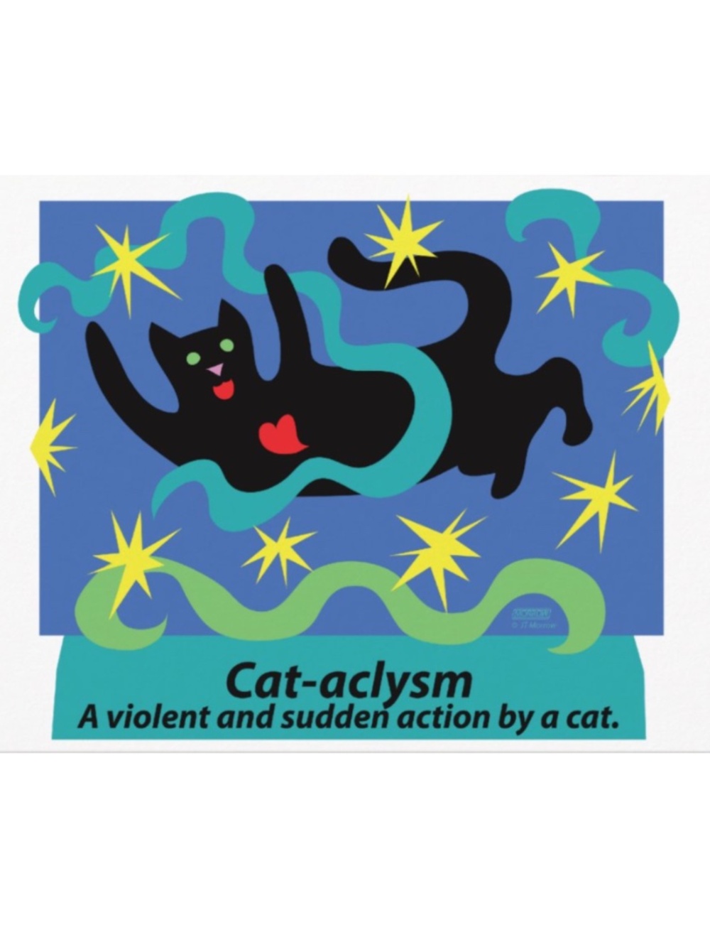 Cat-aclysm Cat Art Postcard